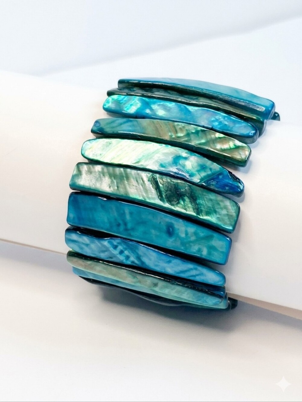Vintage | Aqua Blue Abalone Cuff Bracelet